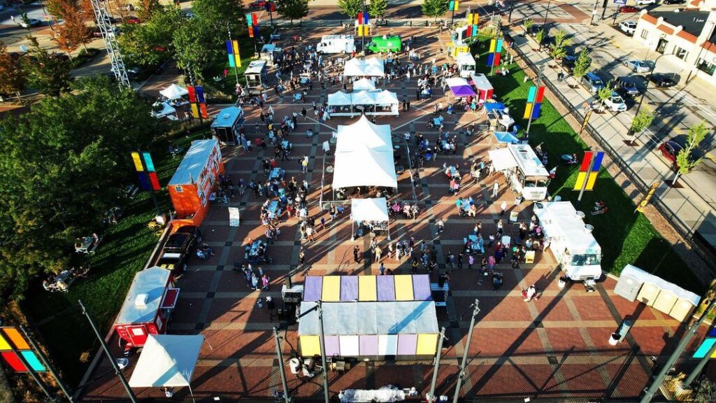 Ariel view of Expo Plaza Food truck Festival