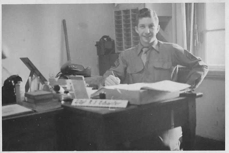 Schaefer, 3 Staff Sergeant Roger John Schaefer Doing Paperwork Bremerhaven Germany